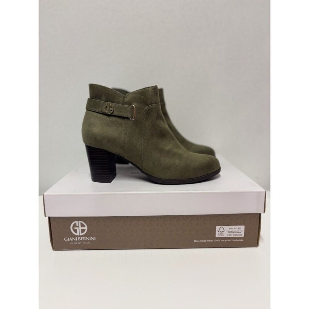 GIANI BERNINI / Artemyssl / Green / Suede /Round Toe / Block Heel / Booties - Picture 9 of 12